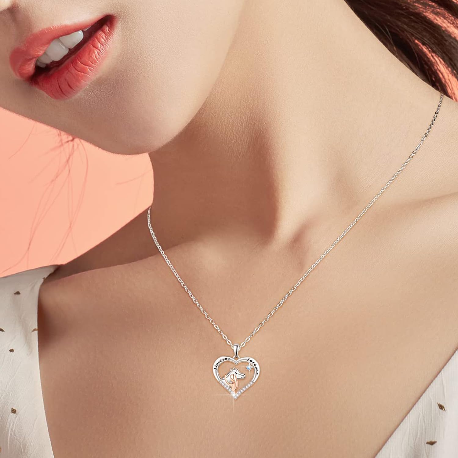 Dreamboat Animal Heart Necklace for Women 925 Sterling Silver Cute Animal Pendant Birthday Party Jewelry Gifts - Image 4