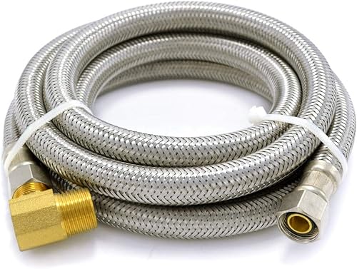 Miniatura 9 de Kit de instalación universal para lavavajillas, manguera de lavavajillas de acero inoxidable de 4 pies, línea de suministro de agua a prueba de