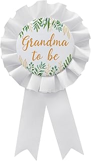 Grandma to Be Pin, Gender Reveals Baby Shower Tinplate Badge White Corsage Button Pin, New Grandma Party Gift Decorations Sign - 1Pcs