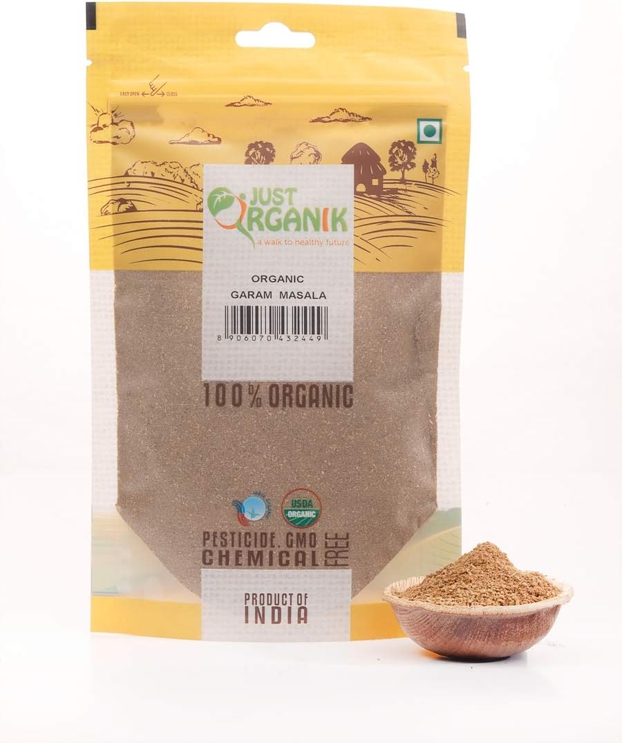 Just Organik - Organic Garam Masala 100gm, 100% Organic | garam masala powder | Rich in flavor | No artificial color | masala spice blend