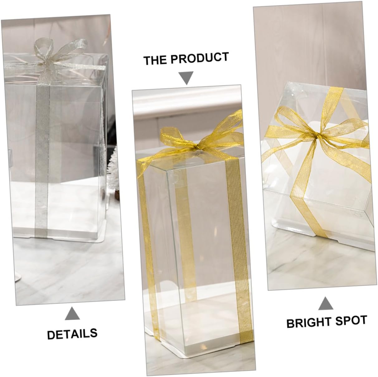 BESPORTBLE 5pcs Transparent Cake Packaging Boxes Double Layer Dessert Holder for Birthday Party Wedding Wrapping Safe and Portable Cake Carrier