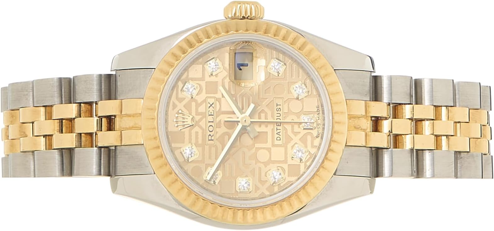 Pre-loved Yellow Gold & Stainless Steel Anniversary Dial Datejust 179173 28mm, Yellow