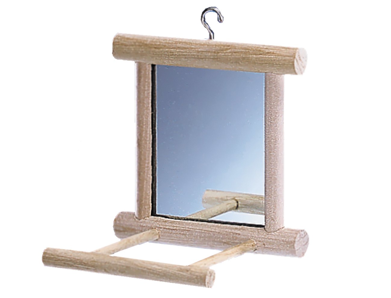 NobbyWooden Mirror with Landing Place, 10 x 10 x 10 cm