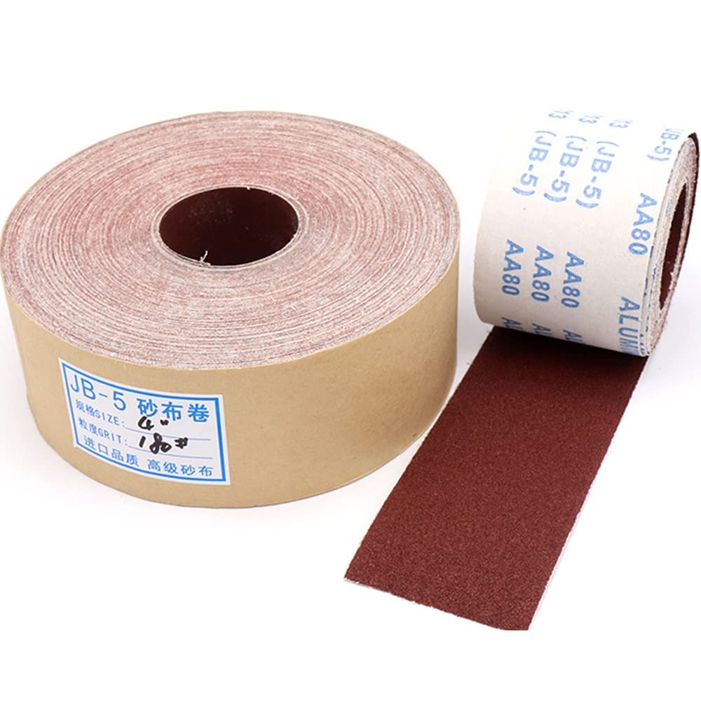 Rollo de Papel de Lija Continuo 9,6 cm x 75 m Tela de esmeril Óxido de Aluminio Rollos de Papel de Lija abrasivo Grano 80-600 for Acabado de Muebles de Madera Lijado de Metal Pulido automotriz (Size