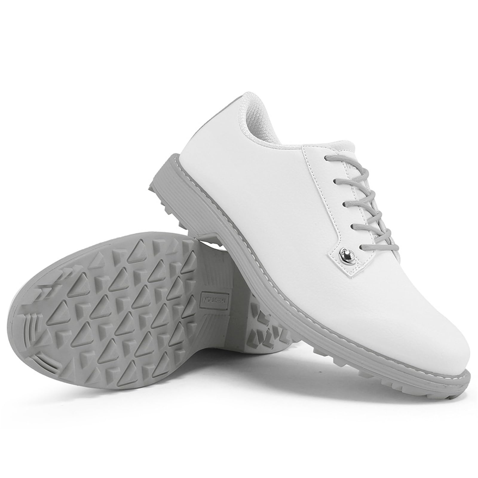 Zapatos De Golf Impermeables Mujer Zapatillas Bajas De Cuero con Cordones para Caminar Antideslizantes Cómodas para Exteriores E Informales