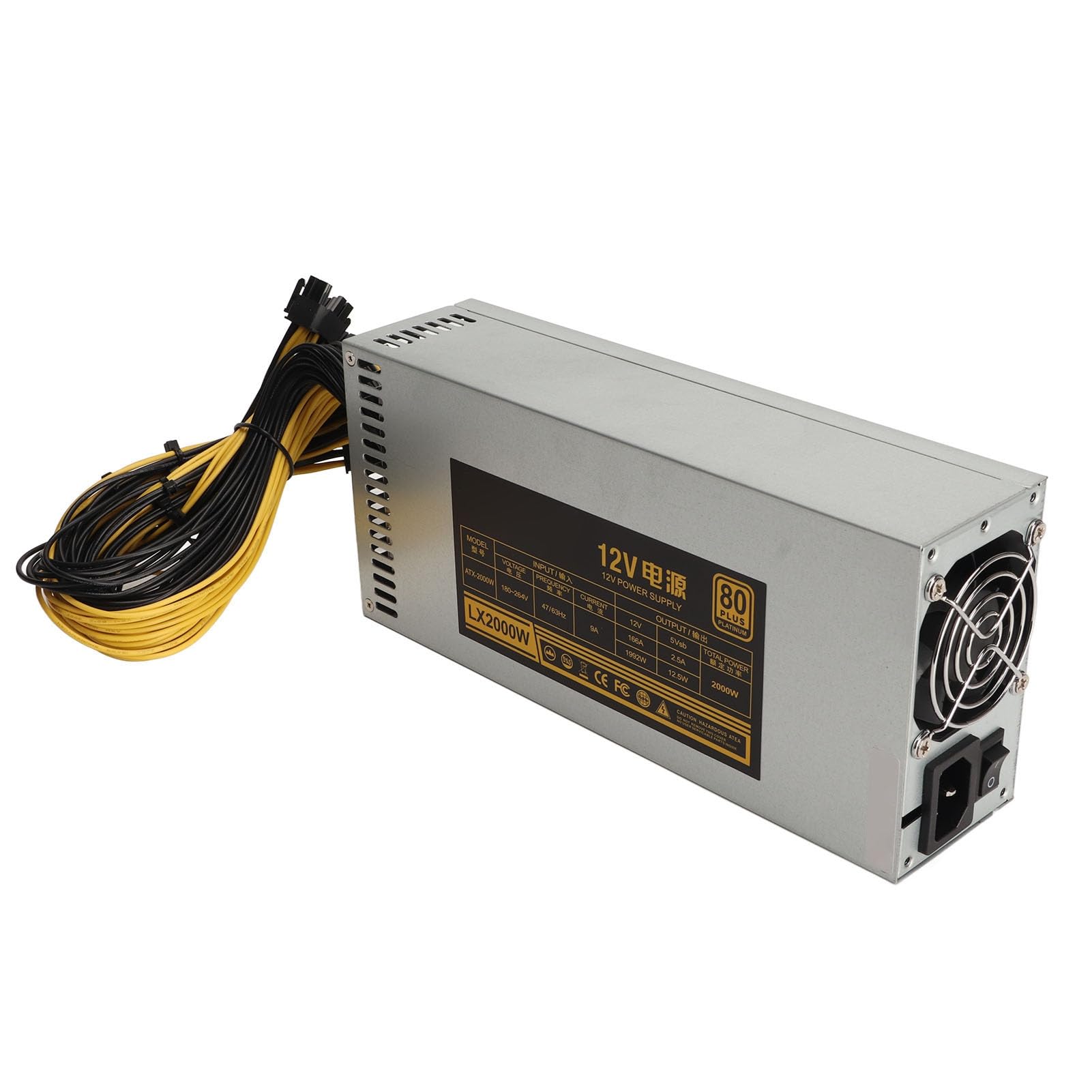 Alimentatore Mining 2000W per 8 Schede GPU, PSU 2U