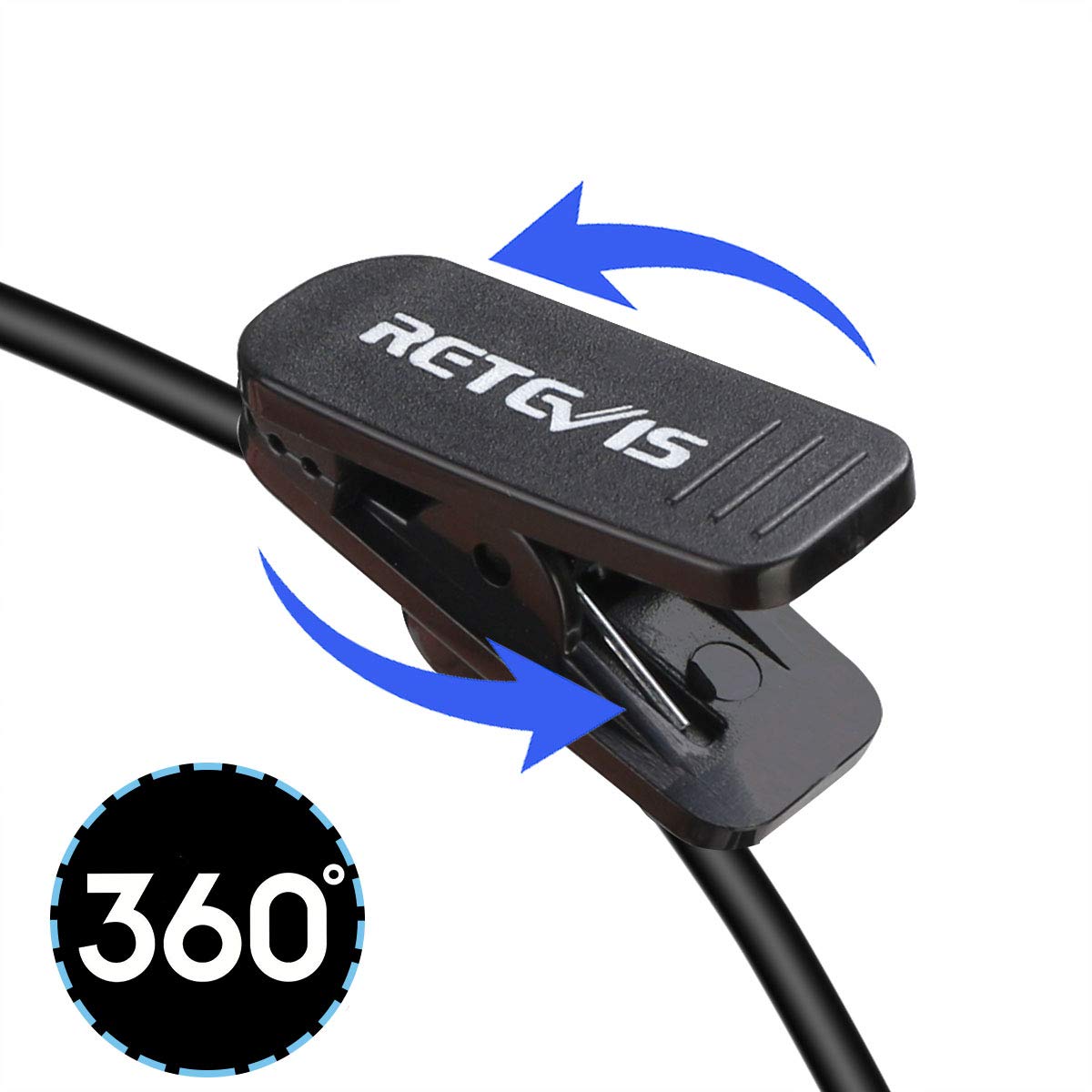 Retevis 2 Pole Walkie Talkie Earbuds With Microphone, Hidden Acoustic Tube, Radio Earbuds, Compatible With RT24 RT622 RT27 RT28 Baofeng BF-888S UV-5R Kenwood Two-Way Radio (2pcs