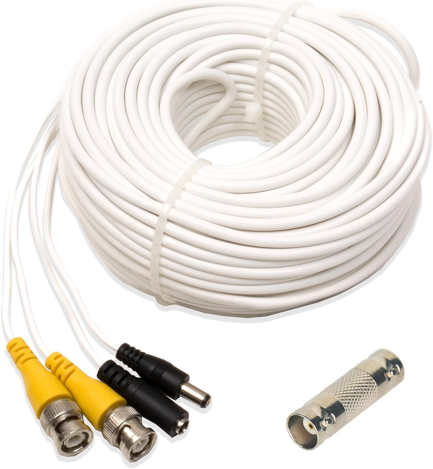 Q-SeeQS100B | UL Rated E475392 Video & Power Cable | Extend Your Original Camera Cable | Prevent Video Loss & Interference | 100 ft BNC Male Cable with 2 Female Connectors