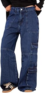 CLUE Women Cargo Jeans with Pockets