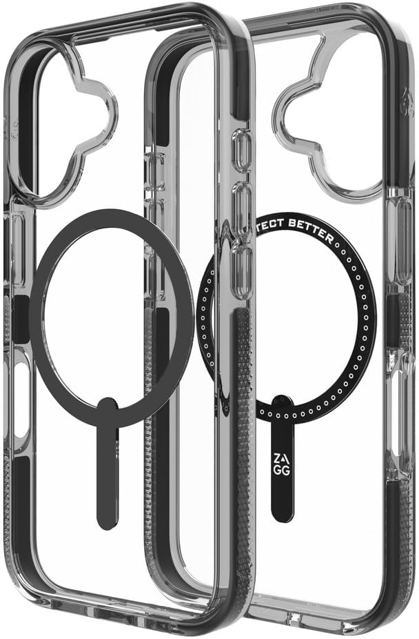 ZAGG Santa Cruz Snap iPhone 16 Pro Max Case – MagSafe Compatible, 13ft Military-Grade Drop Protection, Graphene Reinforced, Anti-Scratch, Slim, 70% Recycled Content, Clear with Black Accents - Image 8