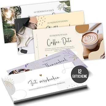 Pampering Vouchers Voucher Book with 12 Vouchers for Joint Activities Coupon Book Leisure Experiences Give Time Gift for Wife Husband Friends and Couples Voucher Book