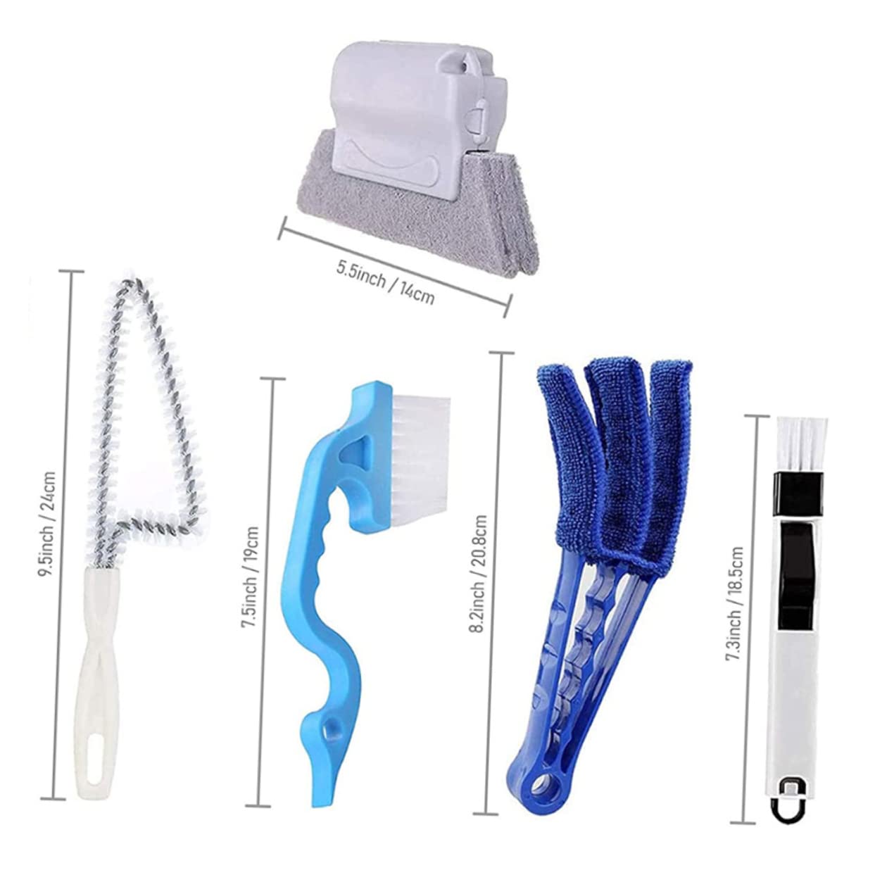 8piezas Cepillos De Limpieza para Persianas y Conductos De Aire Herramientas De Limpieza para Ventanas y Rieles De Puertas Kit para El Hogar y Oficina