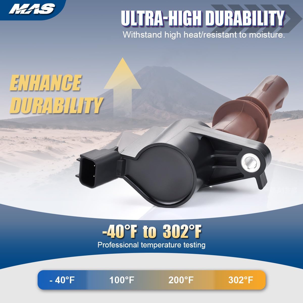 MAS Set of 8 Brown Boot Ignition Coil Pack Compatible with Ford Lincoln Expedition F450 F550 Super Duty Navigator 4.6L 5.4L 6.8L Replacement for 8L3Z-12029-A C1659 DG521