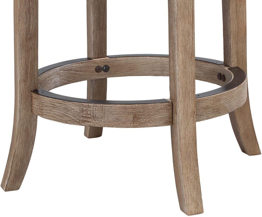 Myrtle 24" Wheat Wire-Brush Swivel Wood Counter Stool