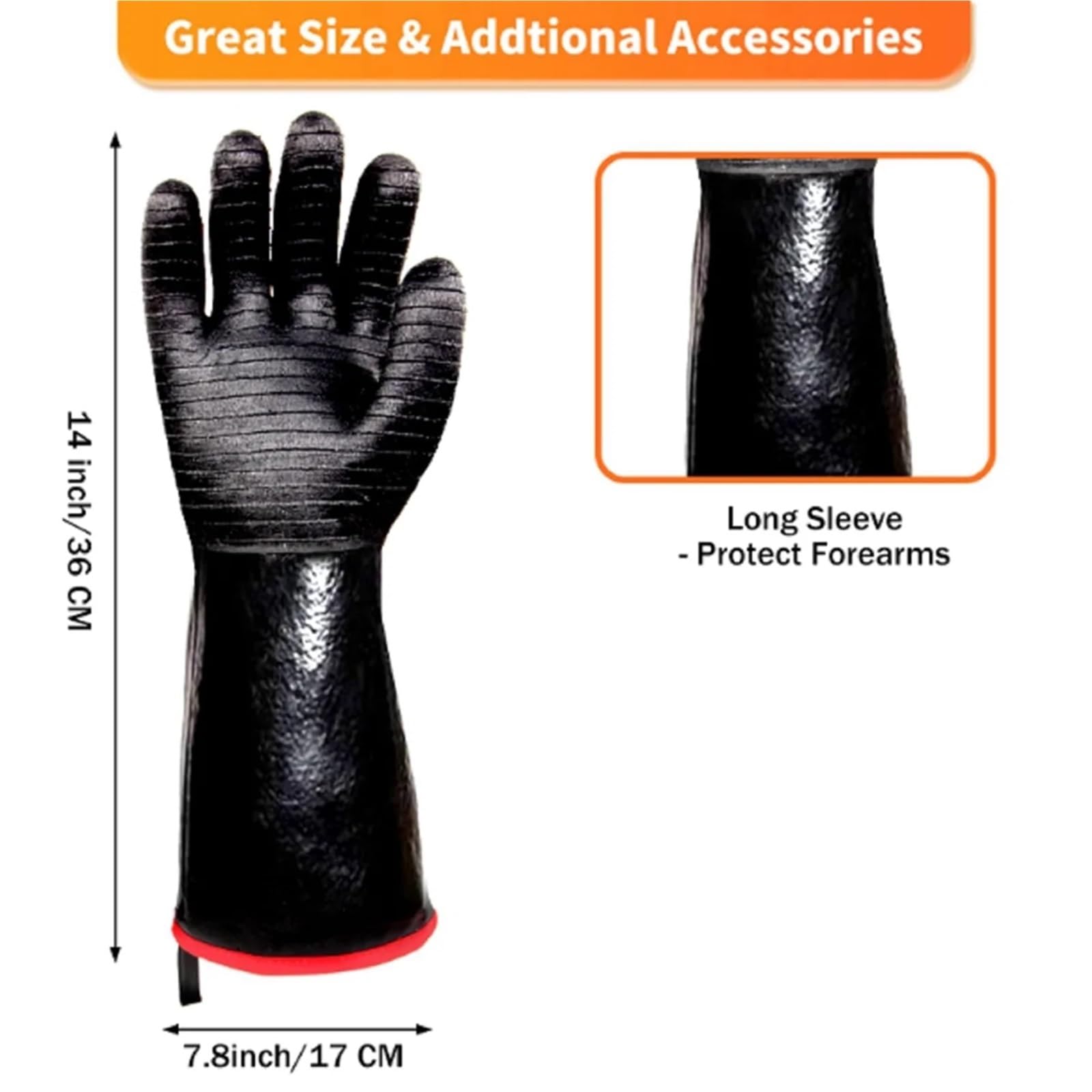 Mitaines De Four Gants de Four - 1472 °F épaississent Les Gants résistants à la Chaleur 14 Pouces Gants de Four de Cuisine Gants de Gril imperméables pour Le Four
