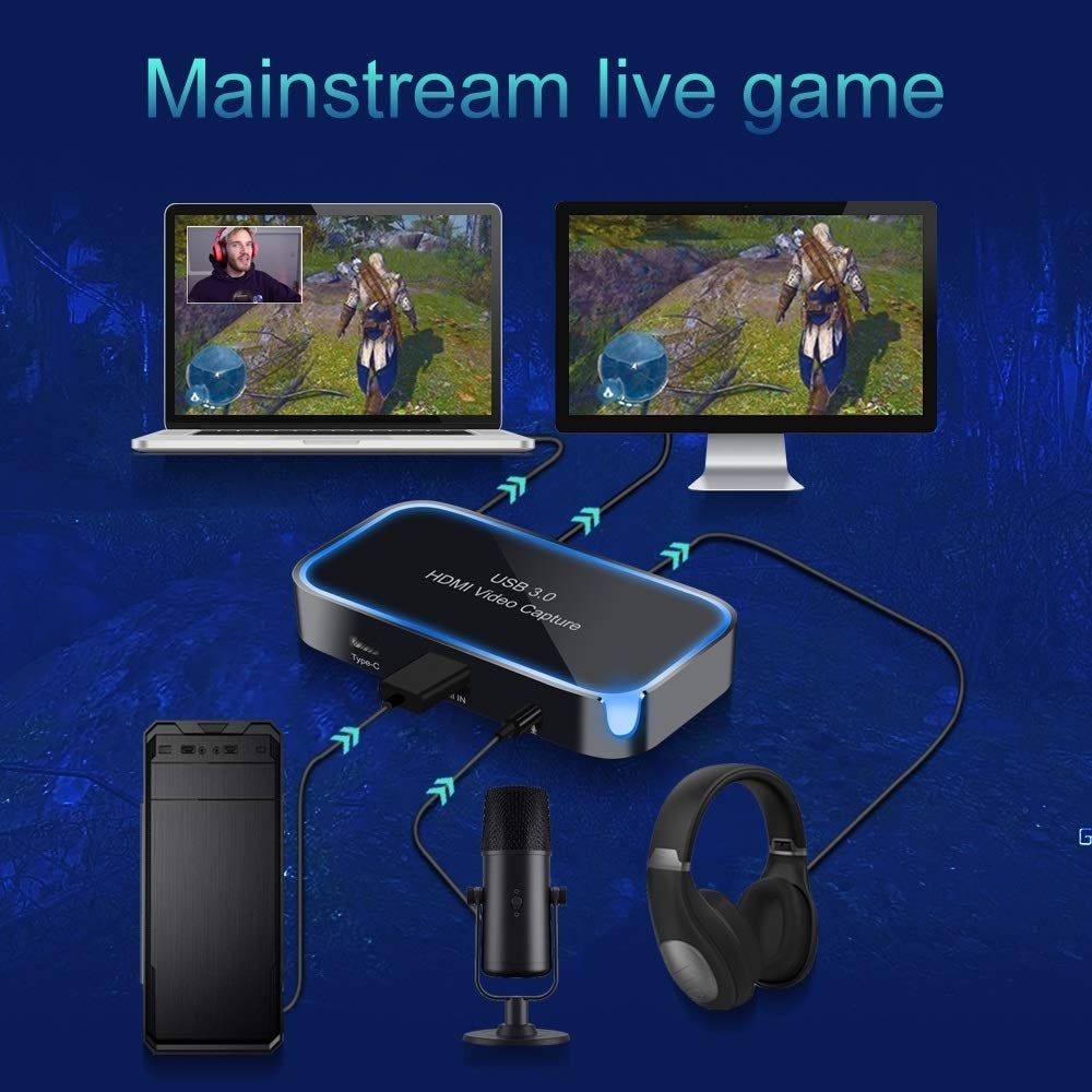 HD-Videoaufnahme LLD CK200 1080P HDMI + Mikrofon auf HDMI + Audio + USB 3.0 HD-Video-Capture-Kartengerät, Unterstützung UVC/UAC/MAC HD-Video-Capture-Kartenausrüstung