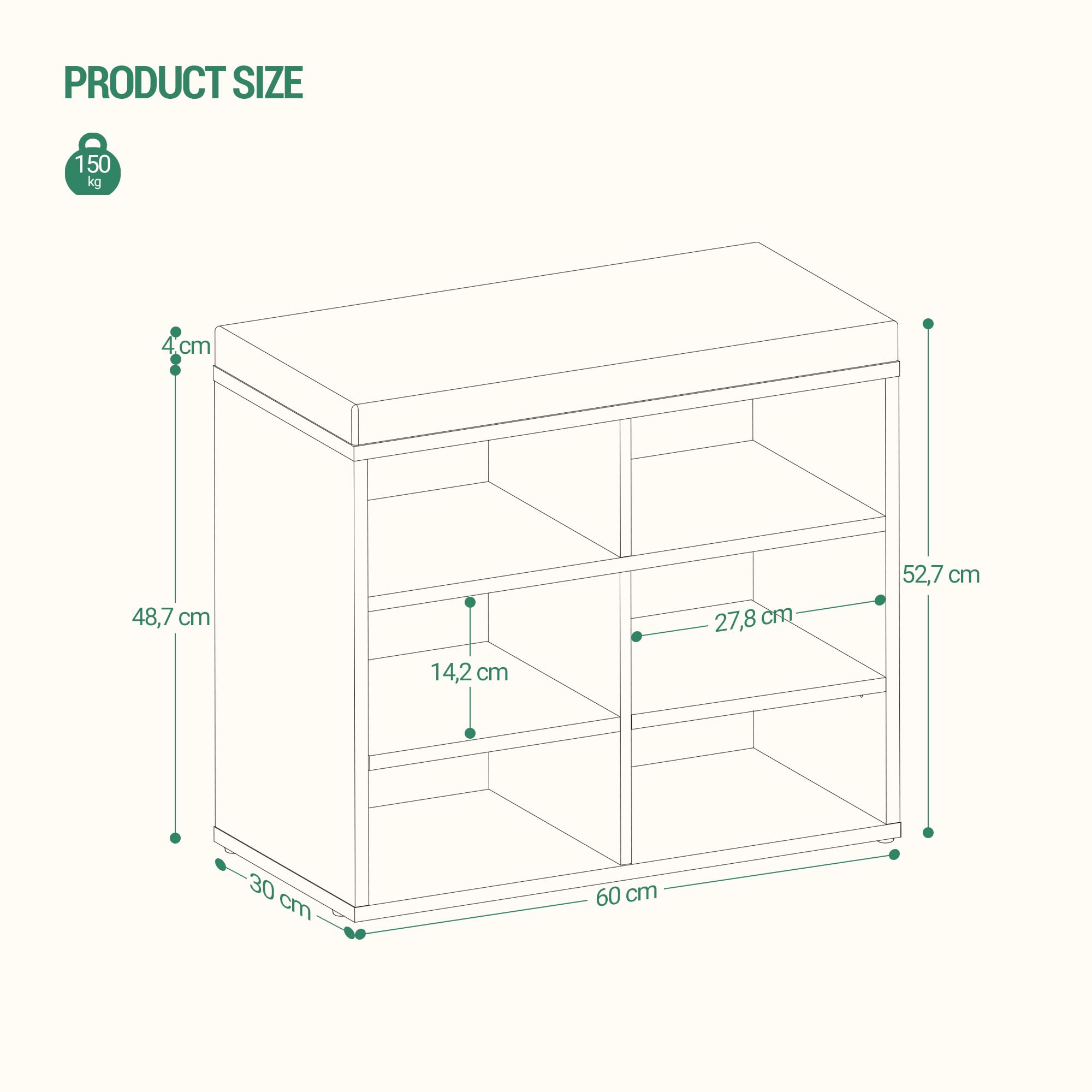Hzuaneri Panca Scarpiera, Scaffale Portascarpe a 6 Scomparti, Panca Portascarpe Regolabile, Panche contenitore per Ingresso, Corridoio, Soggiorno, Camera da letto, Avorio chiaro SB09916GY