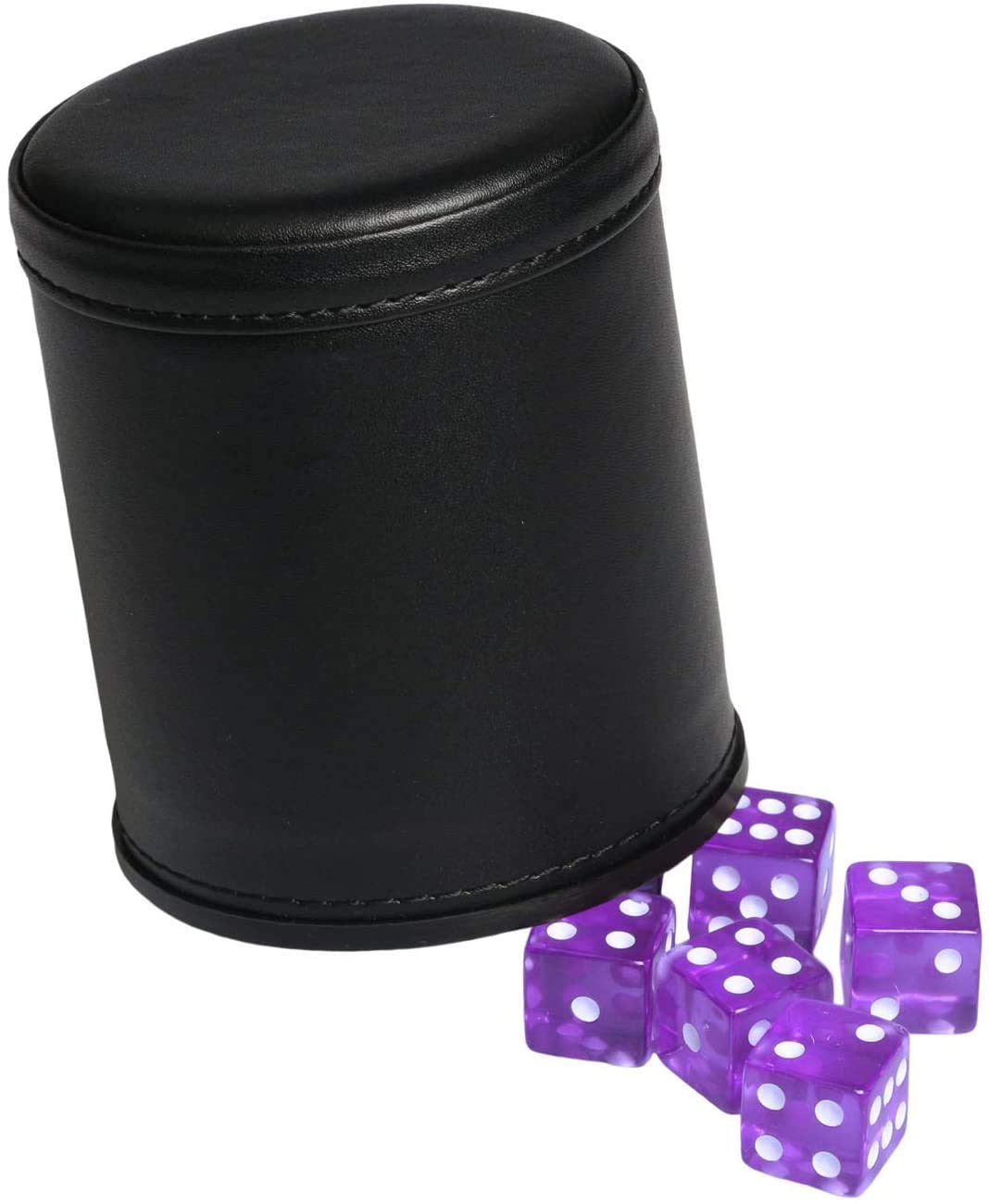 Dice Cup Pot à dés en similicuir avec intérieur en velours, silencieux, pour jeux de société Liars Dice Farkle Yahtzee