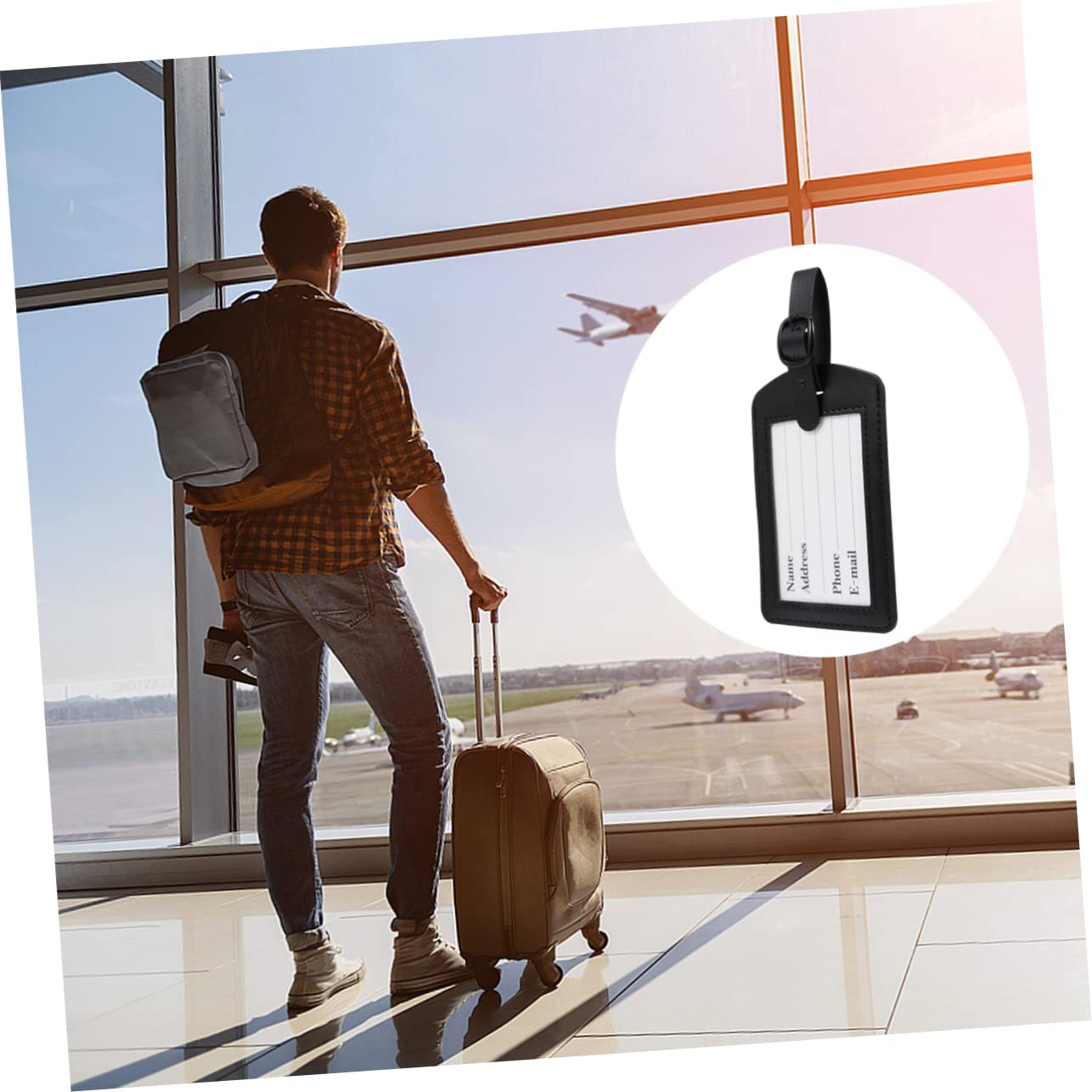 10stücke Kofferanhänger Luggage Tags Für Reisen Baggage Labels Aus Pu Langlebig Elegant Leicht Und Tragbar Für Gepäckidentifikation Schwarz