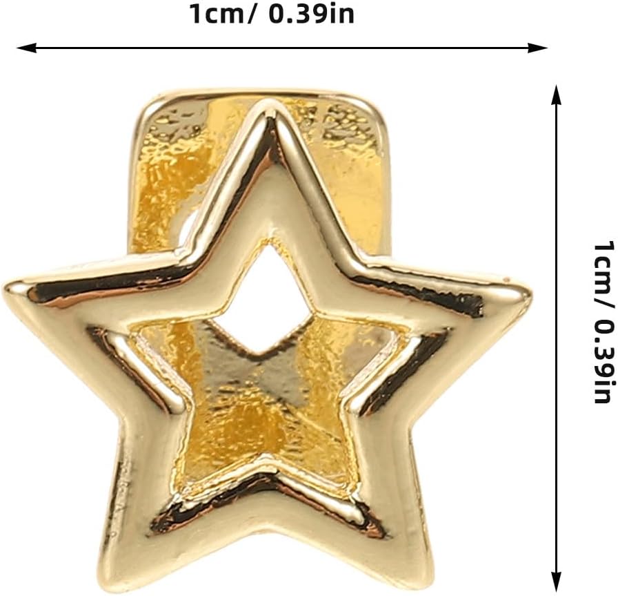 SUPVOX 2pcs Star Shaped Metal Tooth Cap Grill, Decorative Single Tooth Jewelry for Men, Hip Hop Dress up Accessory, Cosplay Prop for Halloween and Party