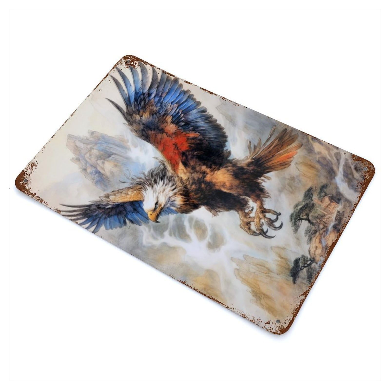 Eagle Animal Art Decorative Tin Sign 11.8"x7.9", for Farmhouse, Kitchen And Entryway Decor, Shabby Chic Decor