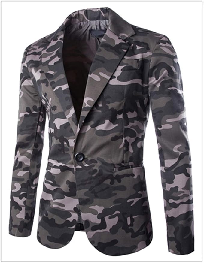 Amazon.com: Traje para hombre de camuflaje militar Blazer de algodón, traje  de un solo botón, para hombre, XXL : Ropa, Zapatos y Joyería