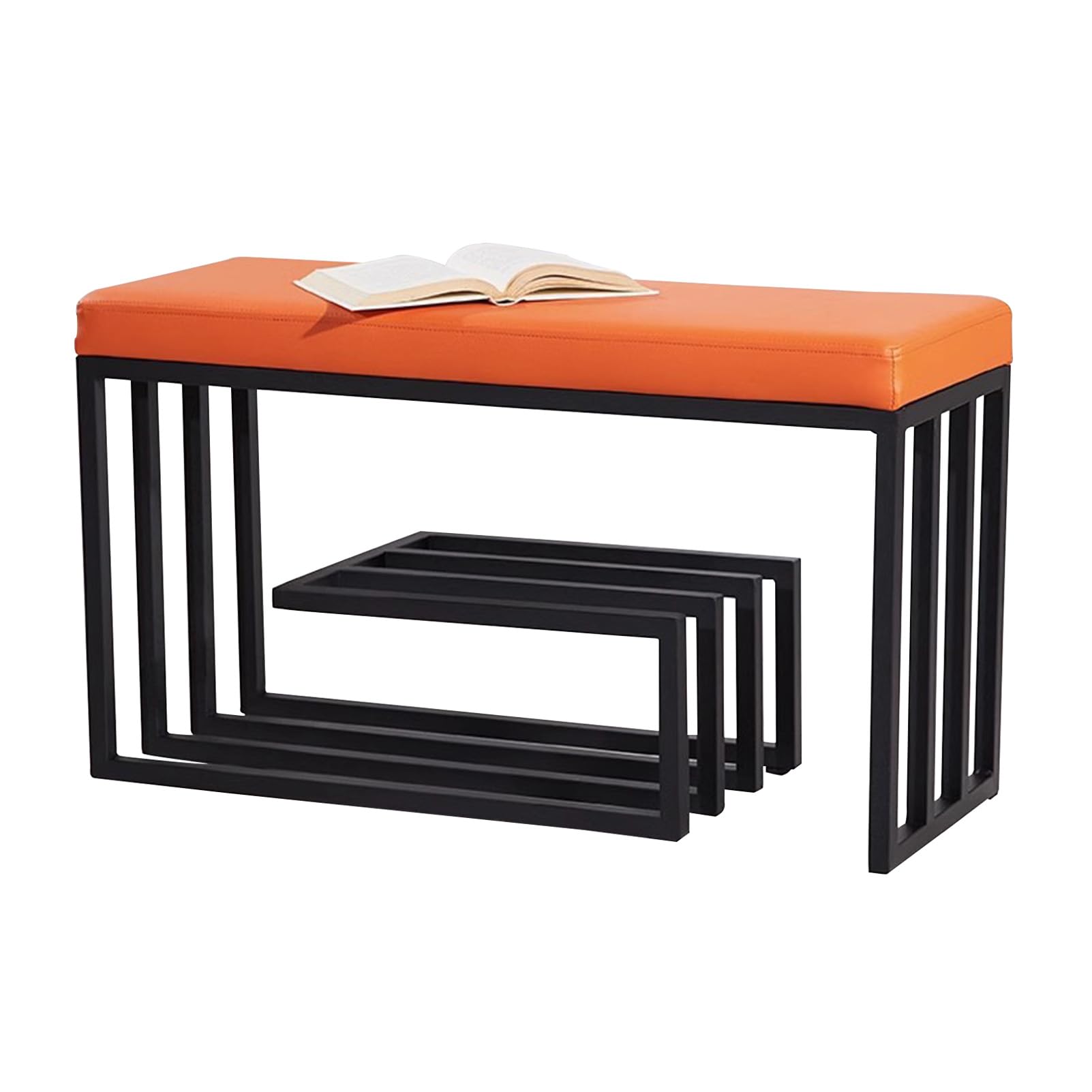 GDMDPTE 3-Tier Shoe Rack Bench Entryway Storage nizer with Padded Seat Black Metal e Stylish Shoe Storage for Hallway Bedroom Mudroom