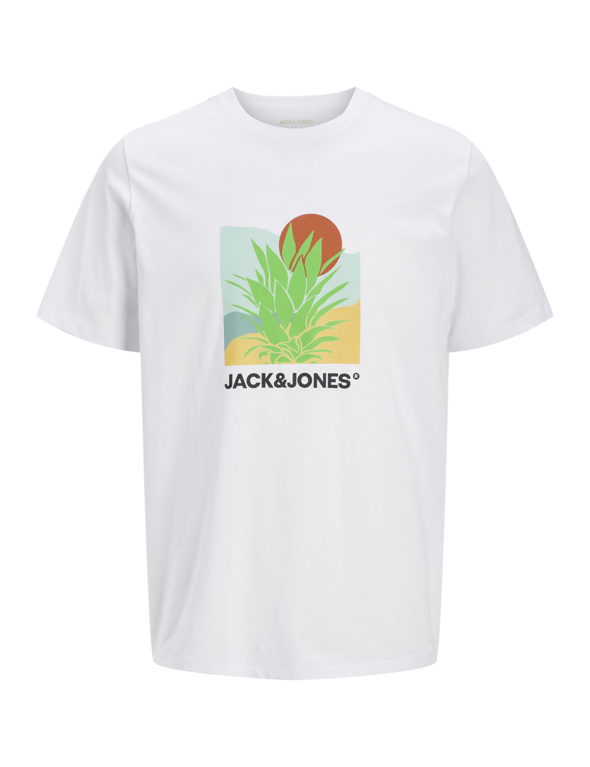 JACK & JONES Jjbarbados Tee SS Crew Neck, White, M