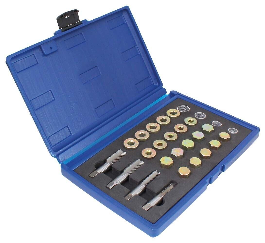 topolenashop Kit Riparazione Filettatura Tappo Coppa Olio Auto, 64 Pezzi, Tappi e Rondelle Inclusi