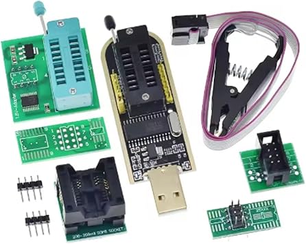 Suoumwa CH341B 24 25 Series EEPROM Flash BIOS USB Programmer Module SOIC8 SOP8 Test Clip for EEPROM