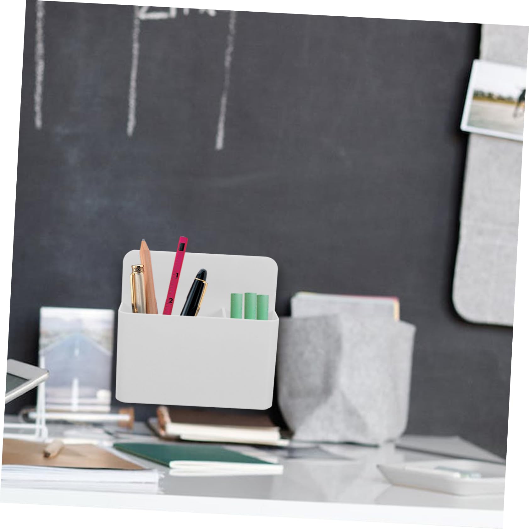 HOMSFOU 3 Pezzi Portapenne Magnetico per Scrivania Organizer Multifunzionale per Lavagna e Ufficio per e Cancelleria per Casa e Scuola Design Elegante e Resistente con Magneti Potenti