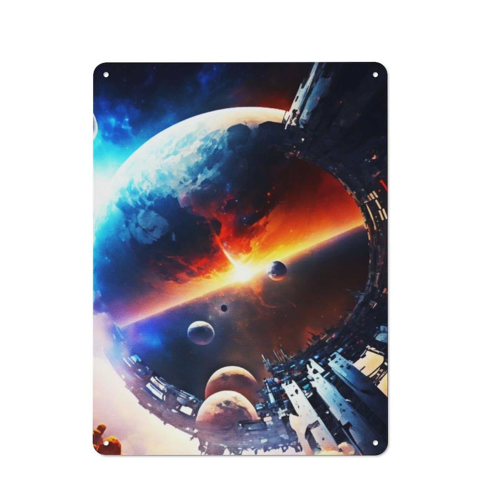 Junmoney Planet Accessing Space Retro-Style Tin Sign 40X30cm Featuring For Home Bar Wall, For Garage, Workshop And Man Cave Decoration