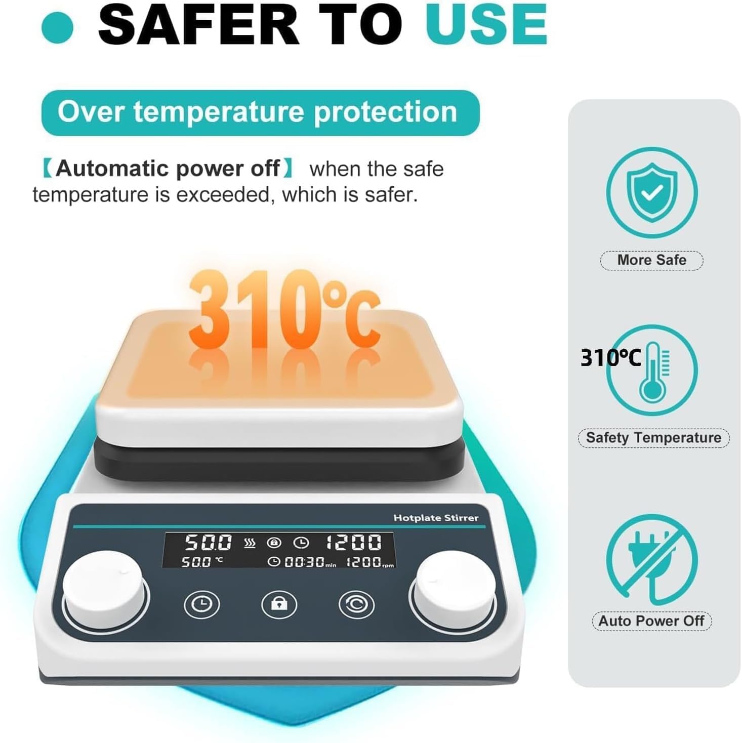 Magnetic Stirrer Hot Plate - 5LThermostatic Heating Lab Mixer with Digital Display & Timer， for Chemistry Lab Equipment