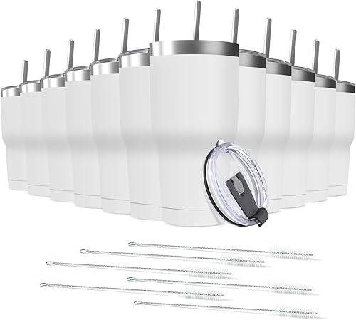 Vista 25 de Vaso de viaje de 30 onzas con aislamiento al vacío con tapas, taza de acero inoxidable de doble pared a granel para el hogar, la oficina, al aire