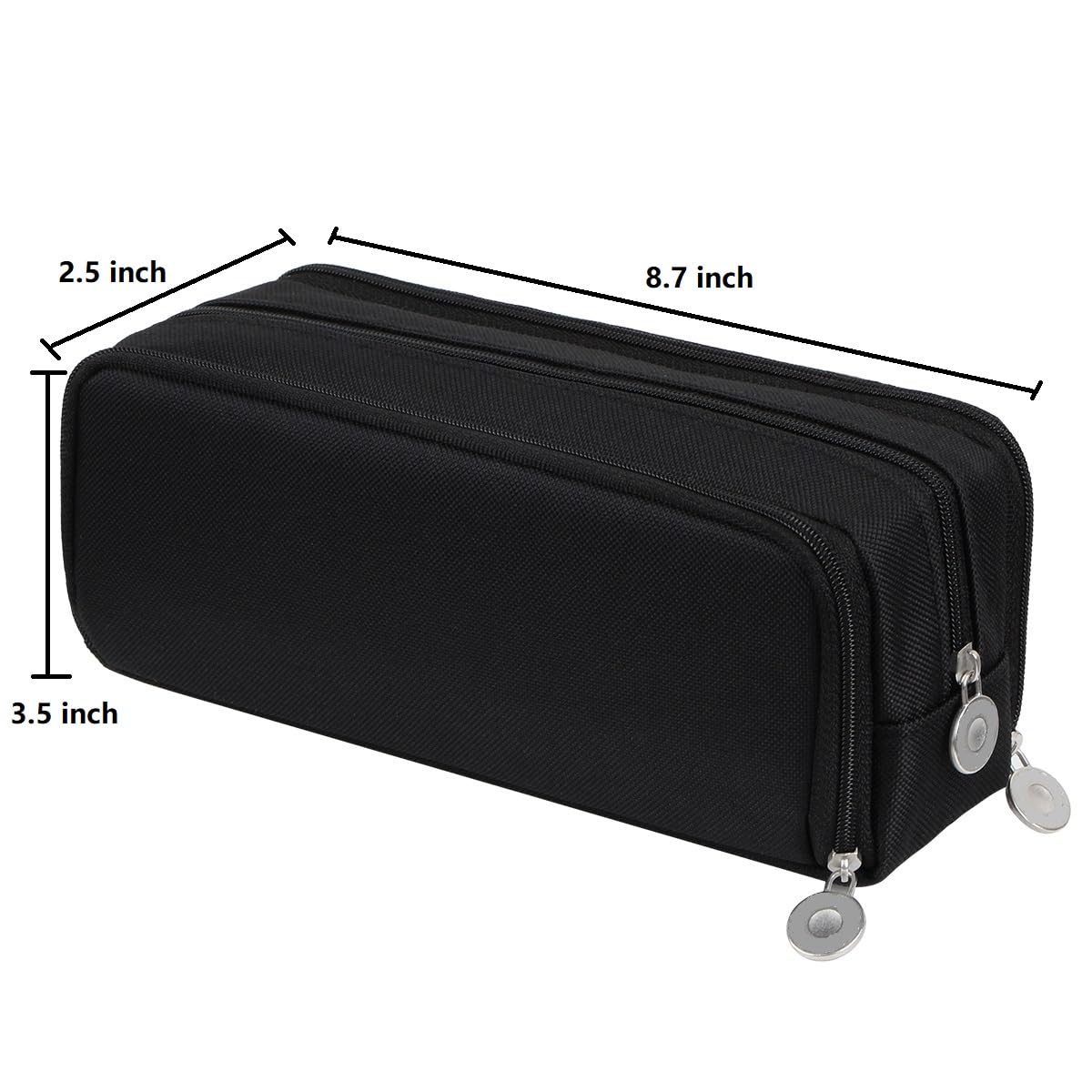 Chelory Großes Federmäppchen mit 3 Fächern für Erwachsene, Schreibtisch-Organizer, Geschenke, Schwarz, Large (4