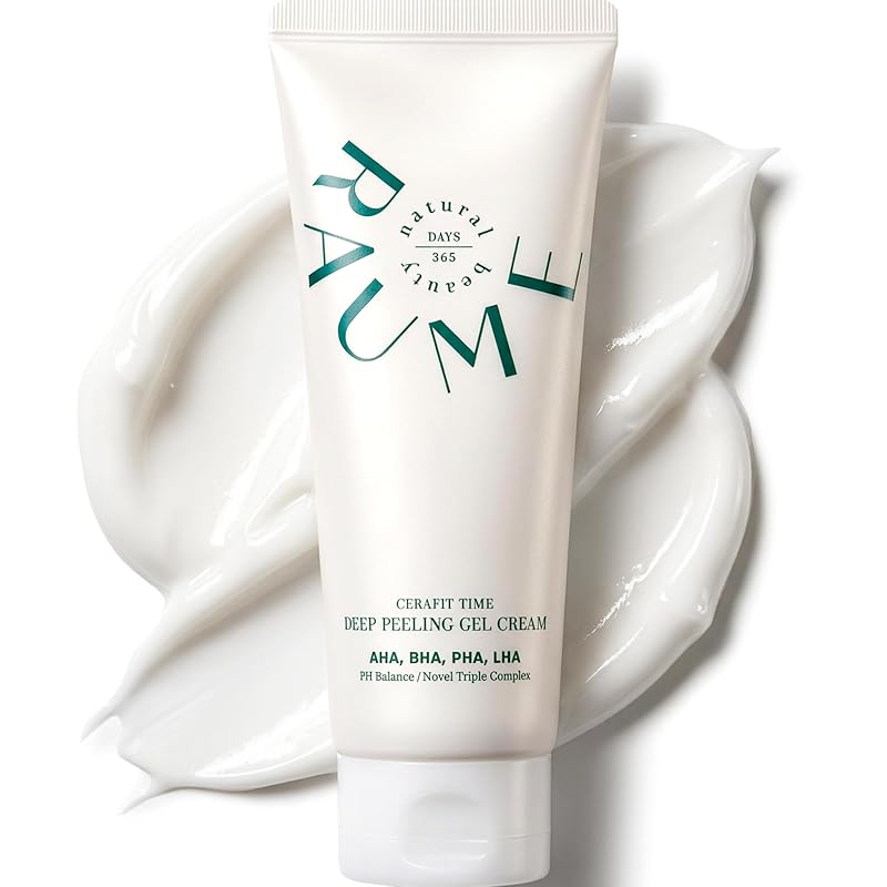 RAUME Cerafit Time Deep Peeling Gel Cream, gel-creme esfoliante facial com AHA, BHA, PHA e LHA, água de frutas cítricas 34% e complexo de ceramidas, 150 mL