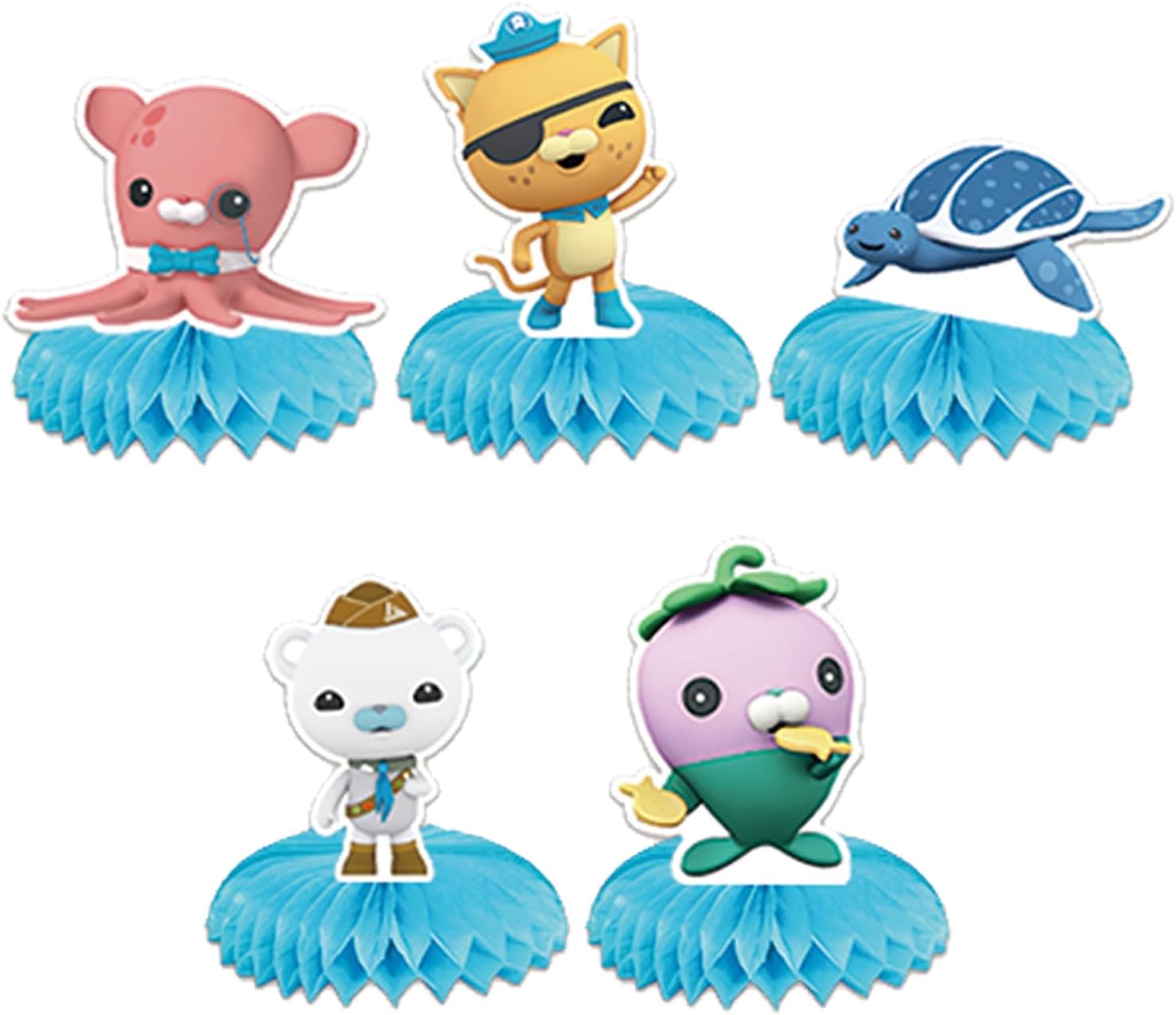 5Pcs Octon Party supplies set Honeycomb Centerpieces Double Sided Table Topper for Octot Party Decorations