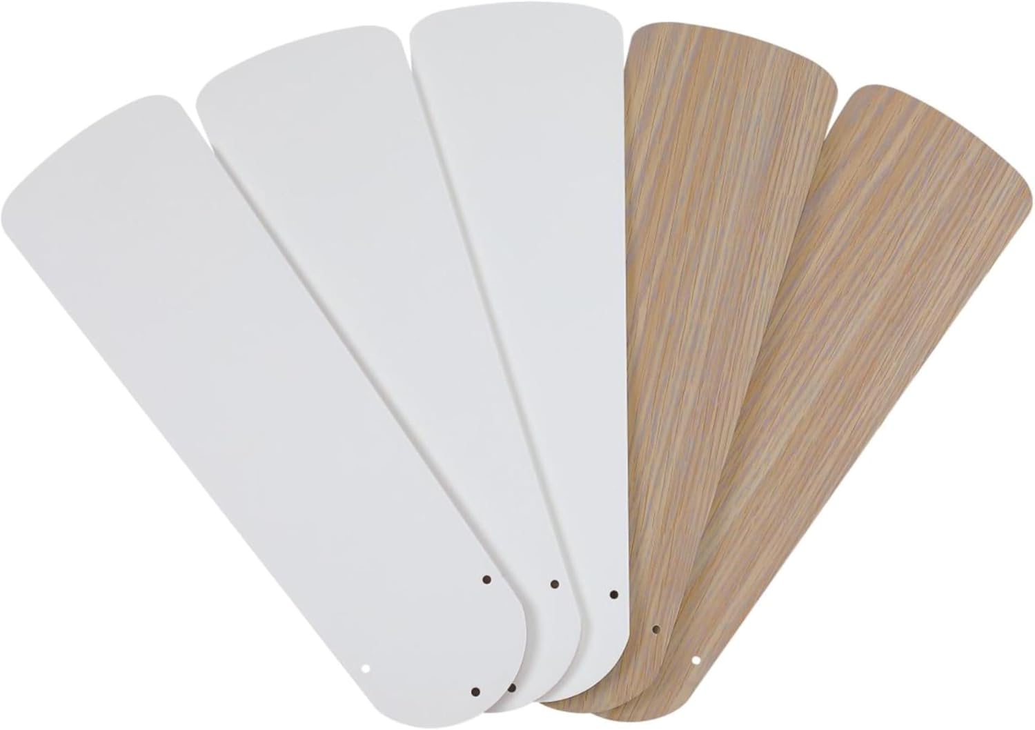 Westinghouse 42-Inch Reversible White/Bleached Oak Replacement Ceiling Fan Blades, 5-Pack for Most 42" Fans