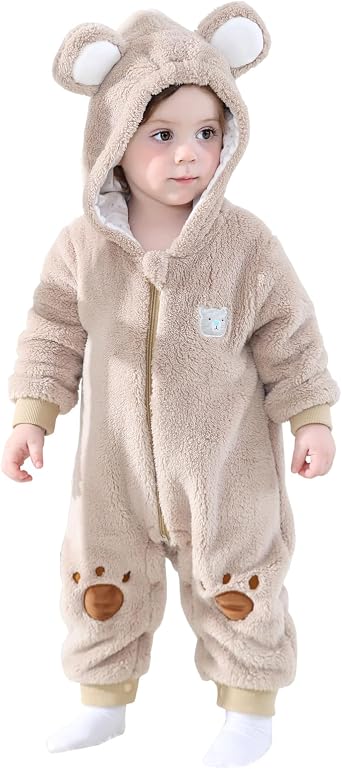COSLAND Unisex Baby & Toddlers Flannel Animal Costume Romper Outfits
