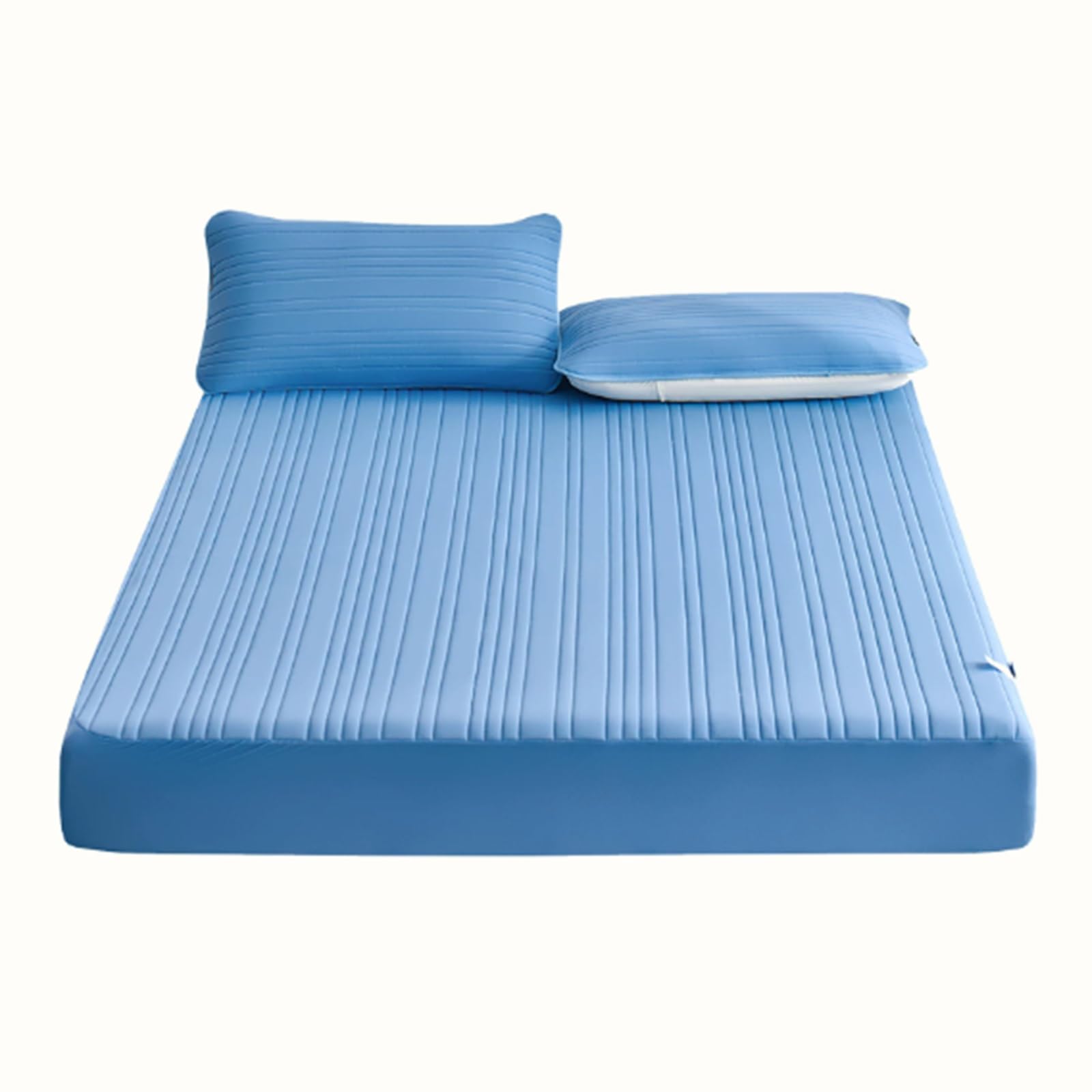 Washable Ice Silk Bed Pad, Foldable design, Summer Cool Sleeping Mat, Cooling Mat for Bed, for Home School Dormitory(Blue,120 * 200cm/47.2 * 78.7in)