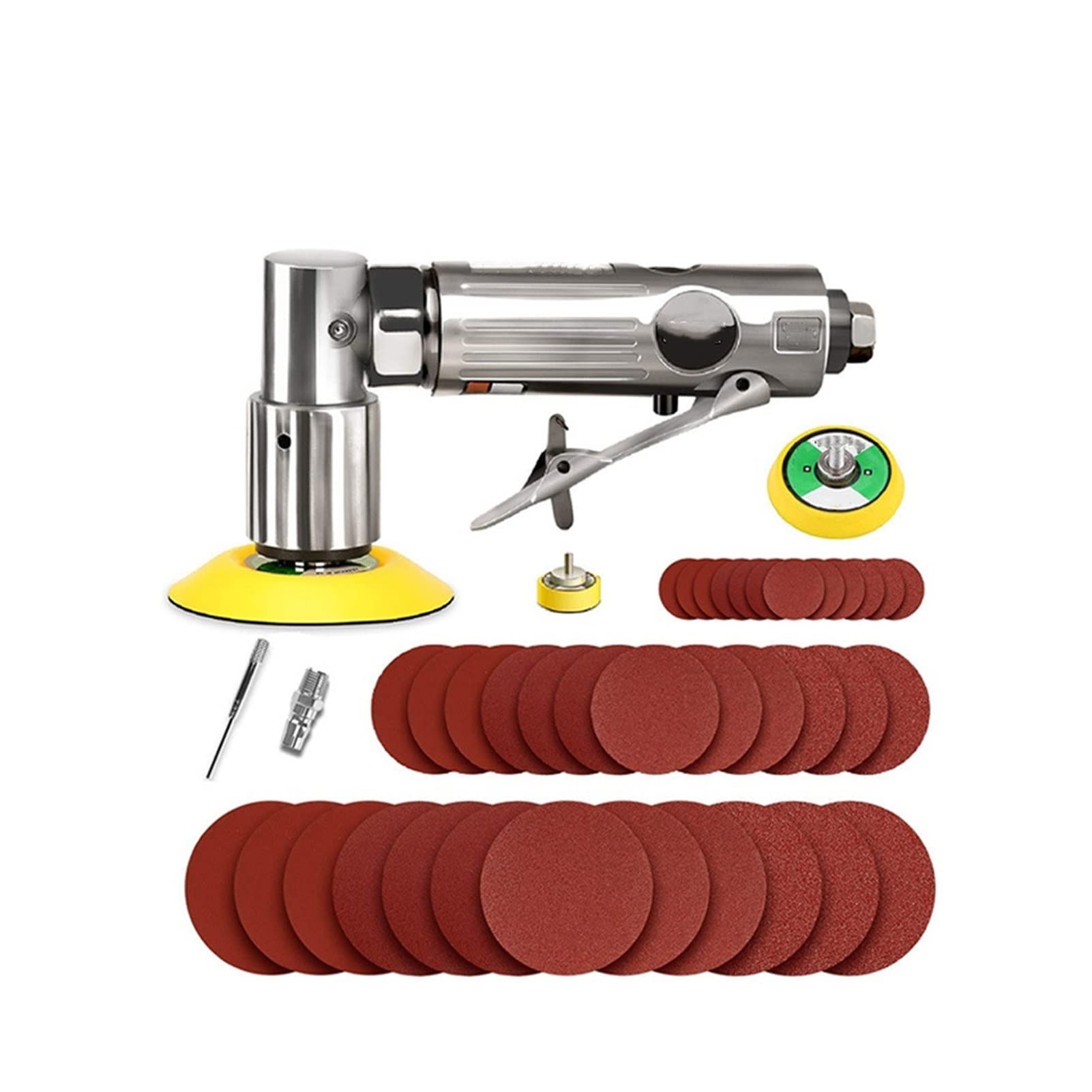 lucidatrice SPTA 36Pcs 1inch/2inch/3inch 80mm Levigatrice palmare ad Aria Levigatrice per Auto Tampone per lucidatura Set di levigatura Adatto per la lucidatura dell'auto Pulizia dell'auto (Color :