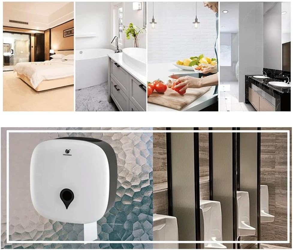 Paper Towel Dispenser Paper Holder Wall Mount Tray Public Toilet Paper Roll Holder Household Plastic Hand Tissue Dispenser Tissue Dispenser High Capacity (Gold)