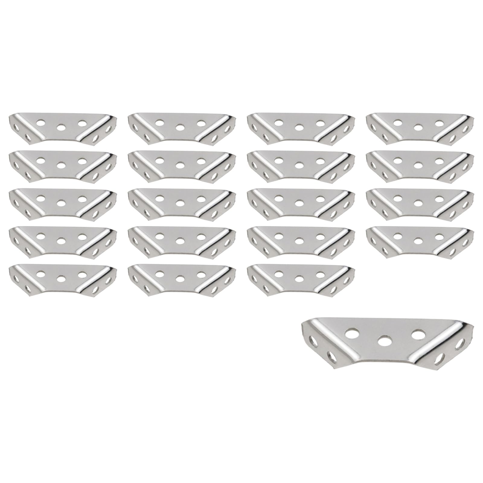 LC LICTOP Corner Braces for Woodworking, Multifunctional Stainless Steel Corner Brackets Shelf Support Furniture Repair Caibnet Fixing Hardware Wood Board Connectors, 2.5 Inch 20Pcs