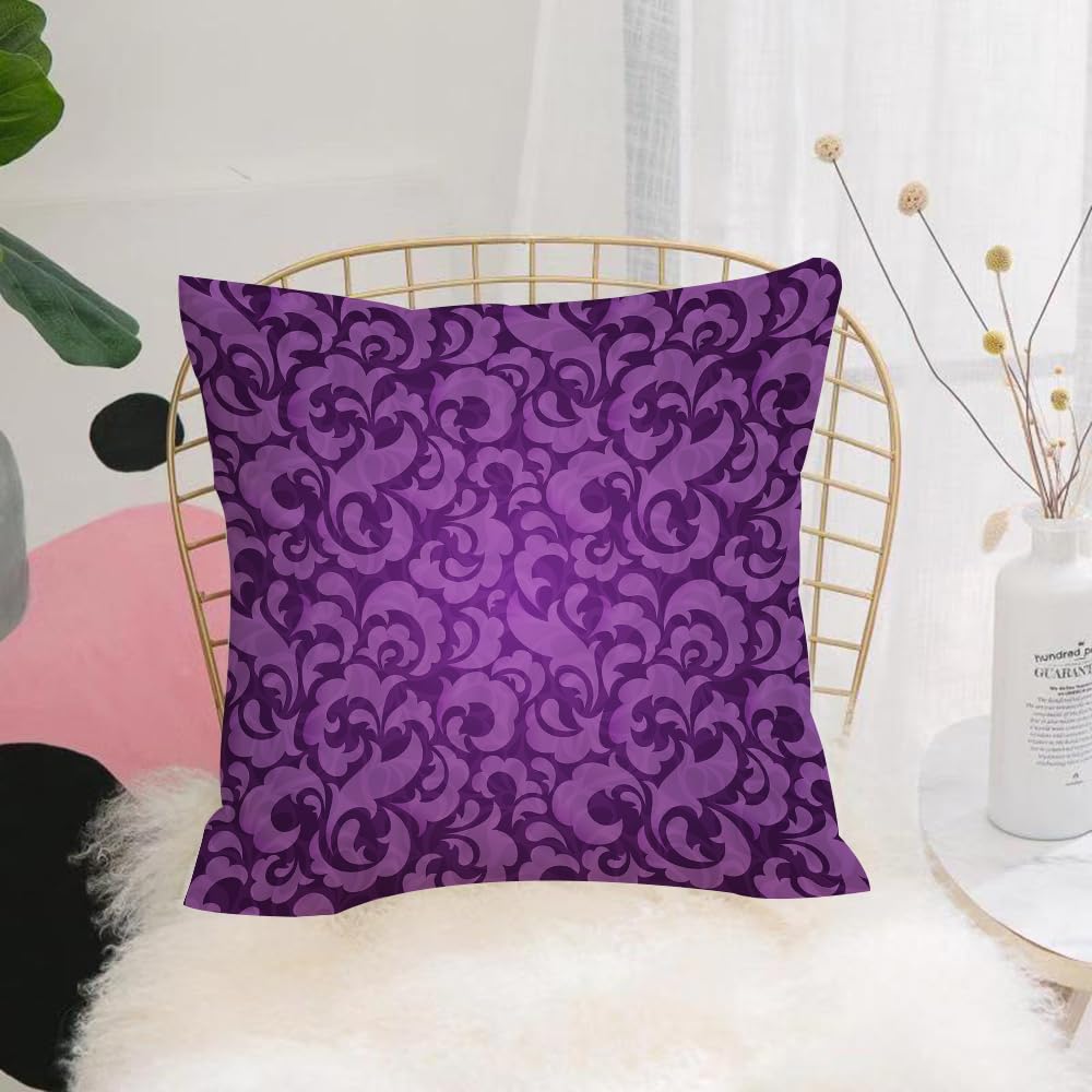 Hyosxw Seamless Creative Hand-Drawn Pattern Of Styl - A4 Cushion Cover,Throw Pillow Case Home Decorative For Living Room Bedroom Sofa Chair 18X18 Inch,Seamless Creative Hand-Drawn Pattern Of Stylized Flowers In Violet And Pale Lil,Pillowcase 45X45cm