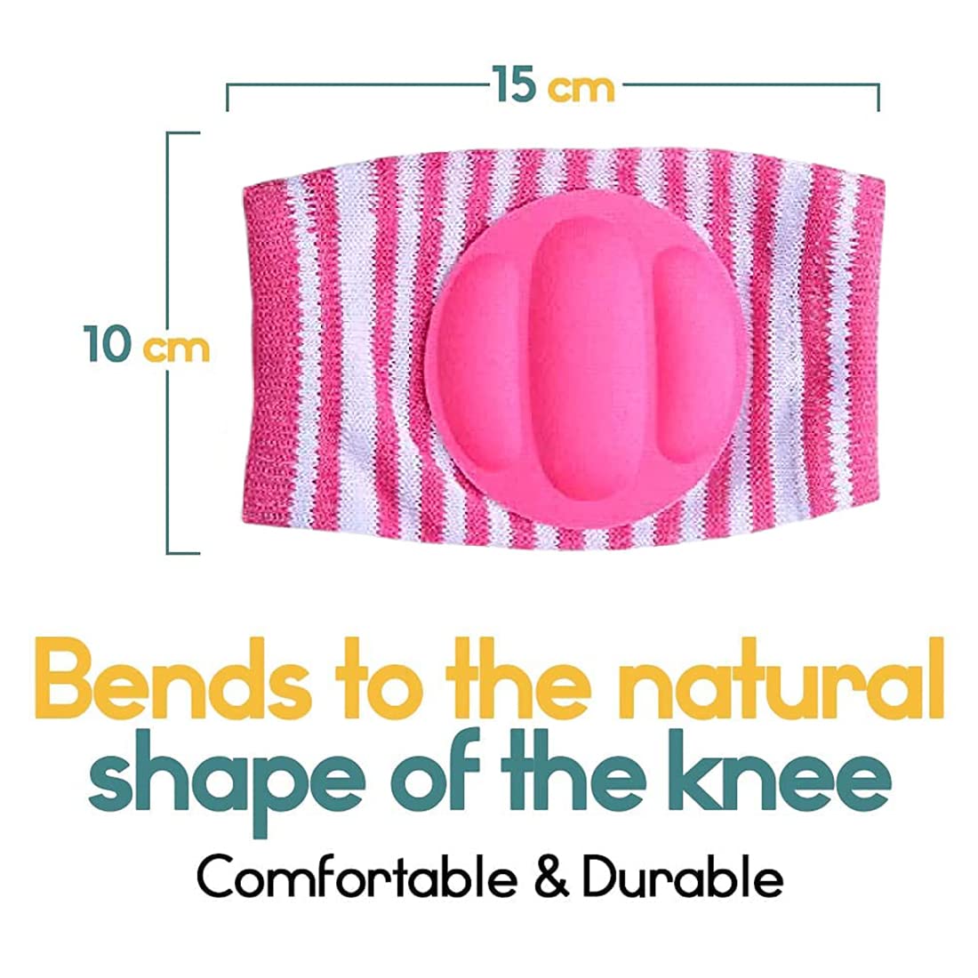 BabyMoon Baby Padded Knee Pads for Crawling, Anti-Slip Stretchable Elastic Cotton Soft Breathable Comfortable Kids Knee Cap Elbow Safety Protector 2
