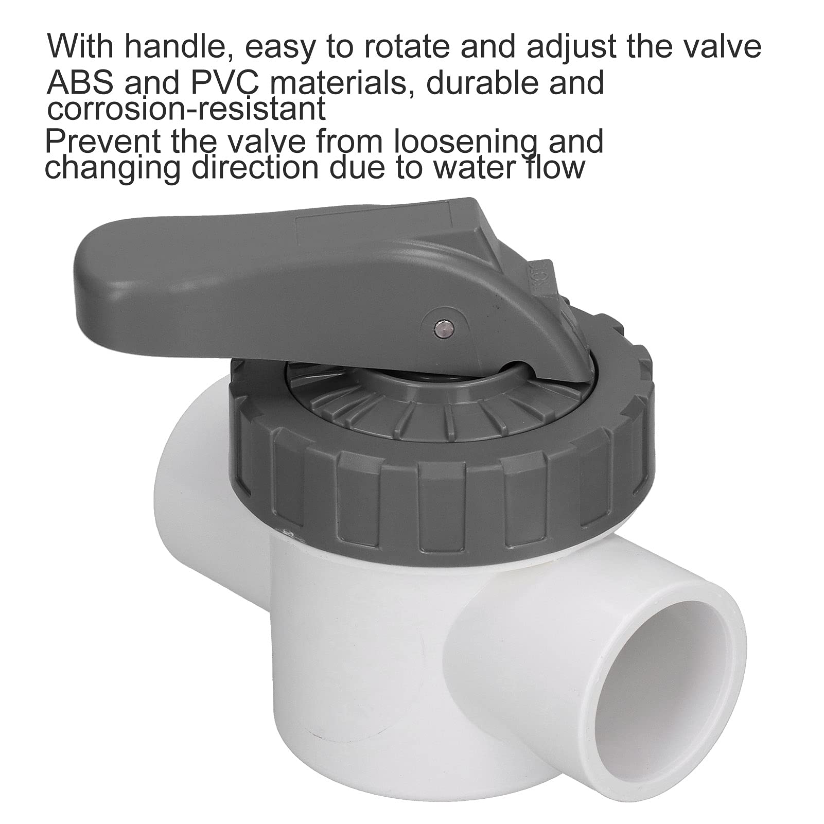 Ejoyous Válvula Desviadora Válvula Desviadora para Piscinas en ABS y PVC con Grande Diseño Ranurado Fácil Instalación y Control de Flujo Estable para Tratamiento de Agua de Piscinas (V50-2A)