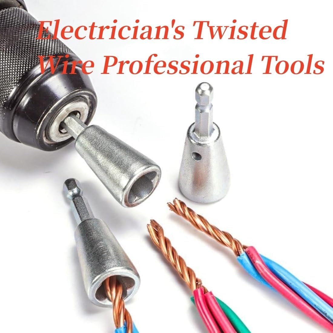 Wire twister tool for drill，Wire Stripping and Twisting Tool，Portable Wire Twister for Power Drill, Cable Quick Stripping and Connector (Color : 1 Set)