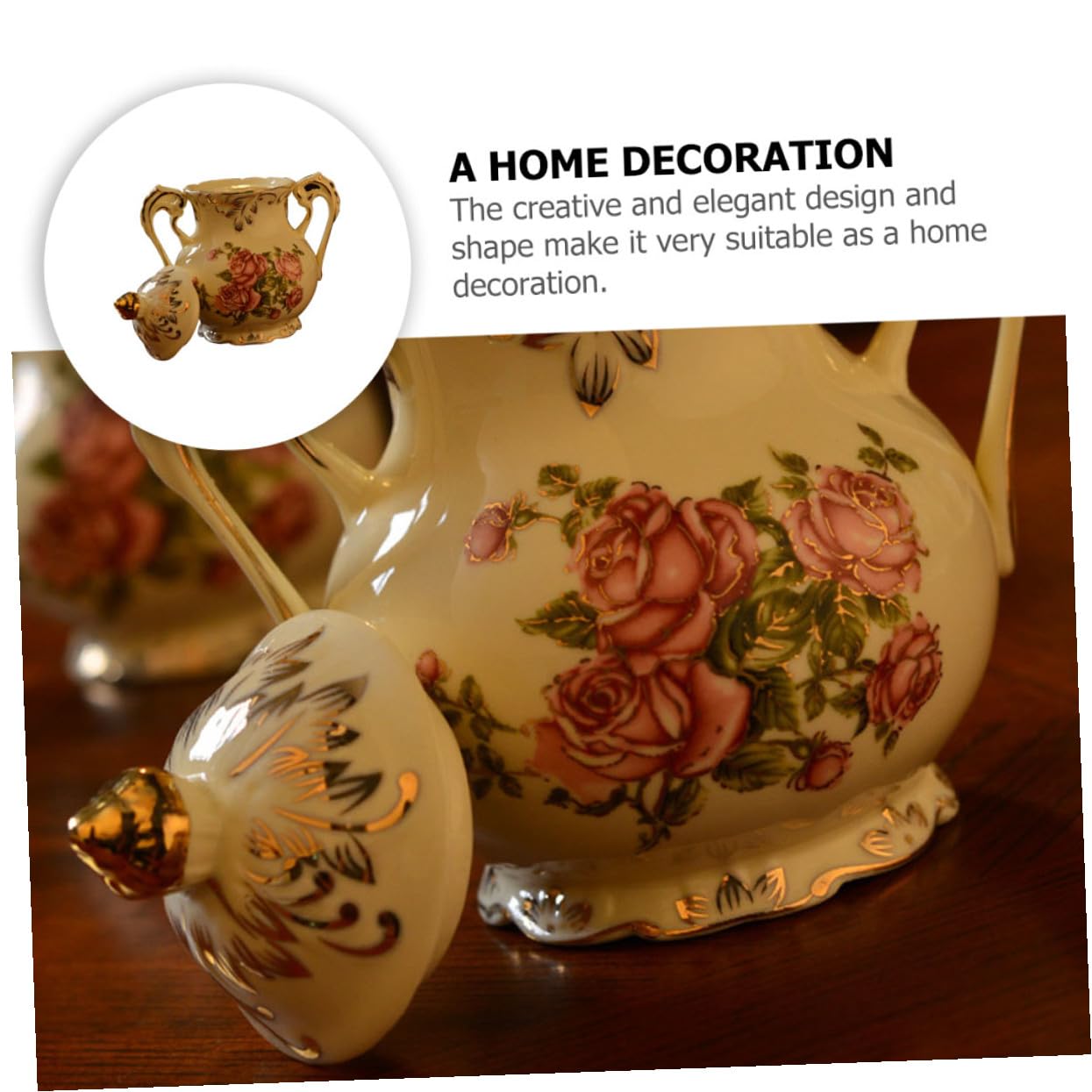 LIFKOME Tarro y Almacenamiento Práctico de Caramelos para Dulces Tapa de Cerámica Elegante y Creativo, Adecuado para Decoración del Hogar