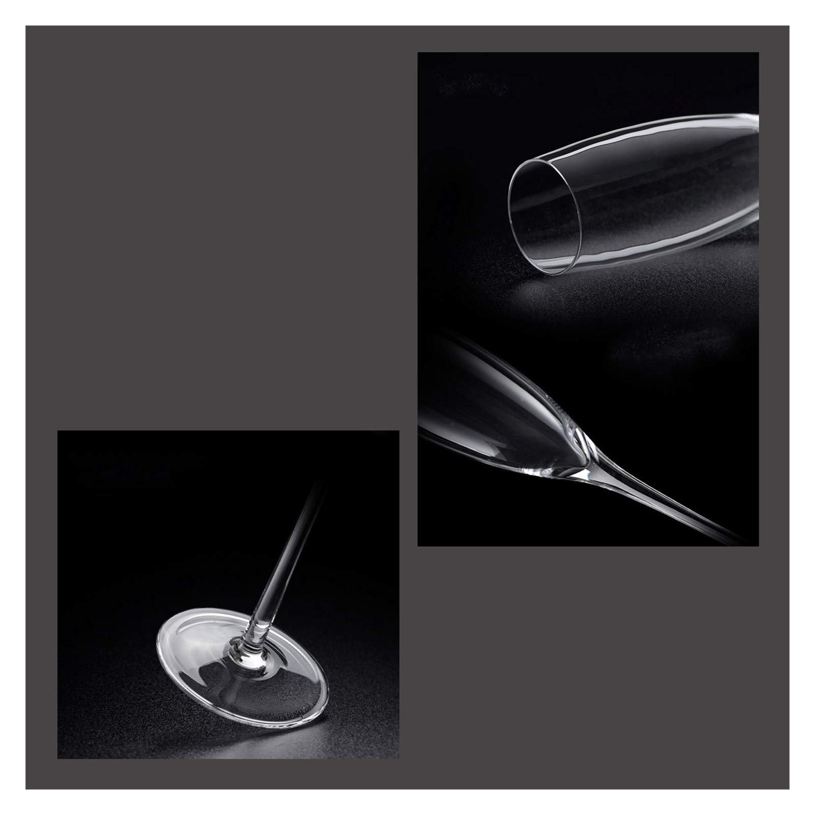 Verres De Champagne Flûtes à champagne en cristal soufflé à la main - Coffret cadeau for toutes les vacances - Verre transparent de qualité supérieure - 6 pièces - Verres à champagne de taille parfait