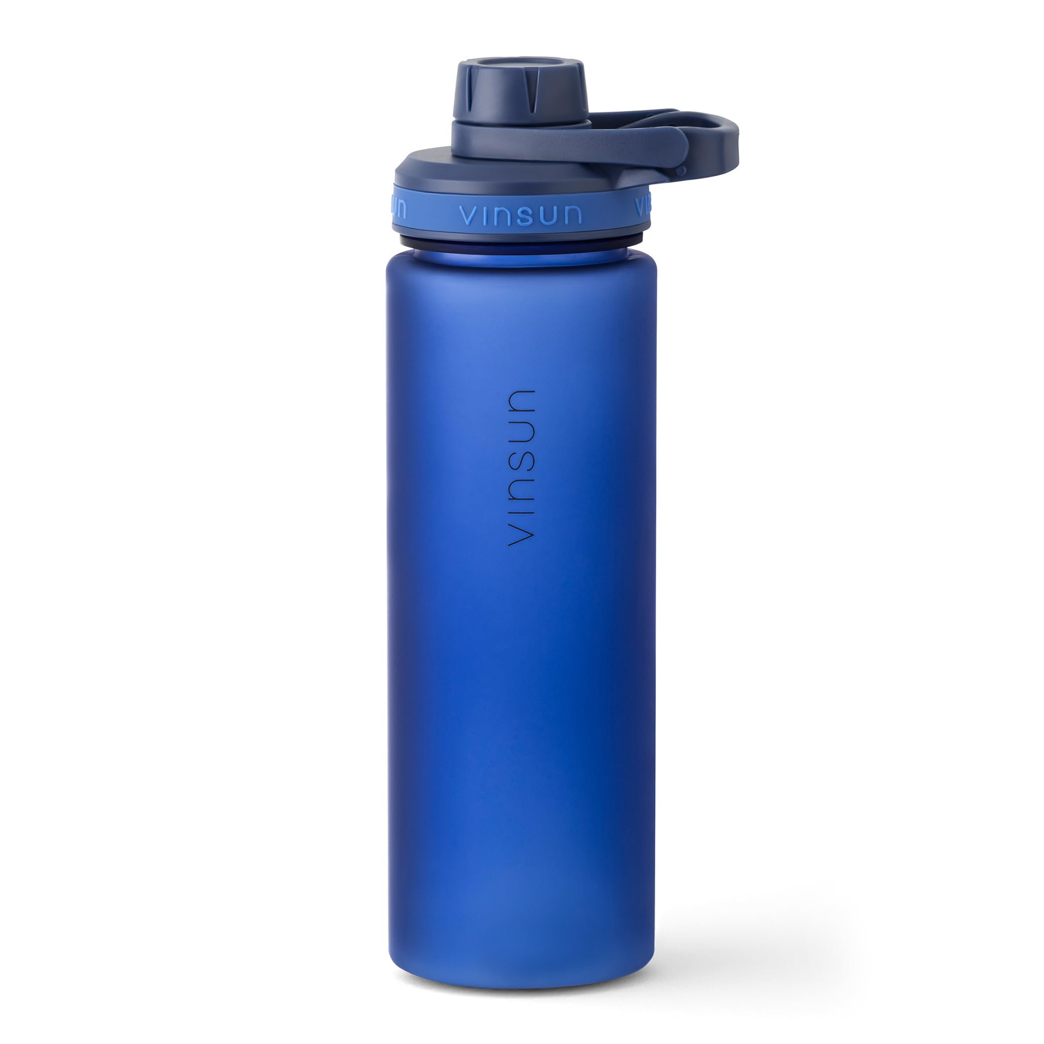 VINSUN Butelka na napoje, 750 ml, tritan, zabezpieczona przed wyciekiem, nadaje się do napojów gazowanych, bez BPA, lekka, smukła butelka na wodę do uprawiania sportu, szkoły, na uczelnię,